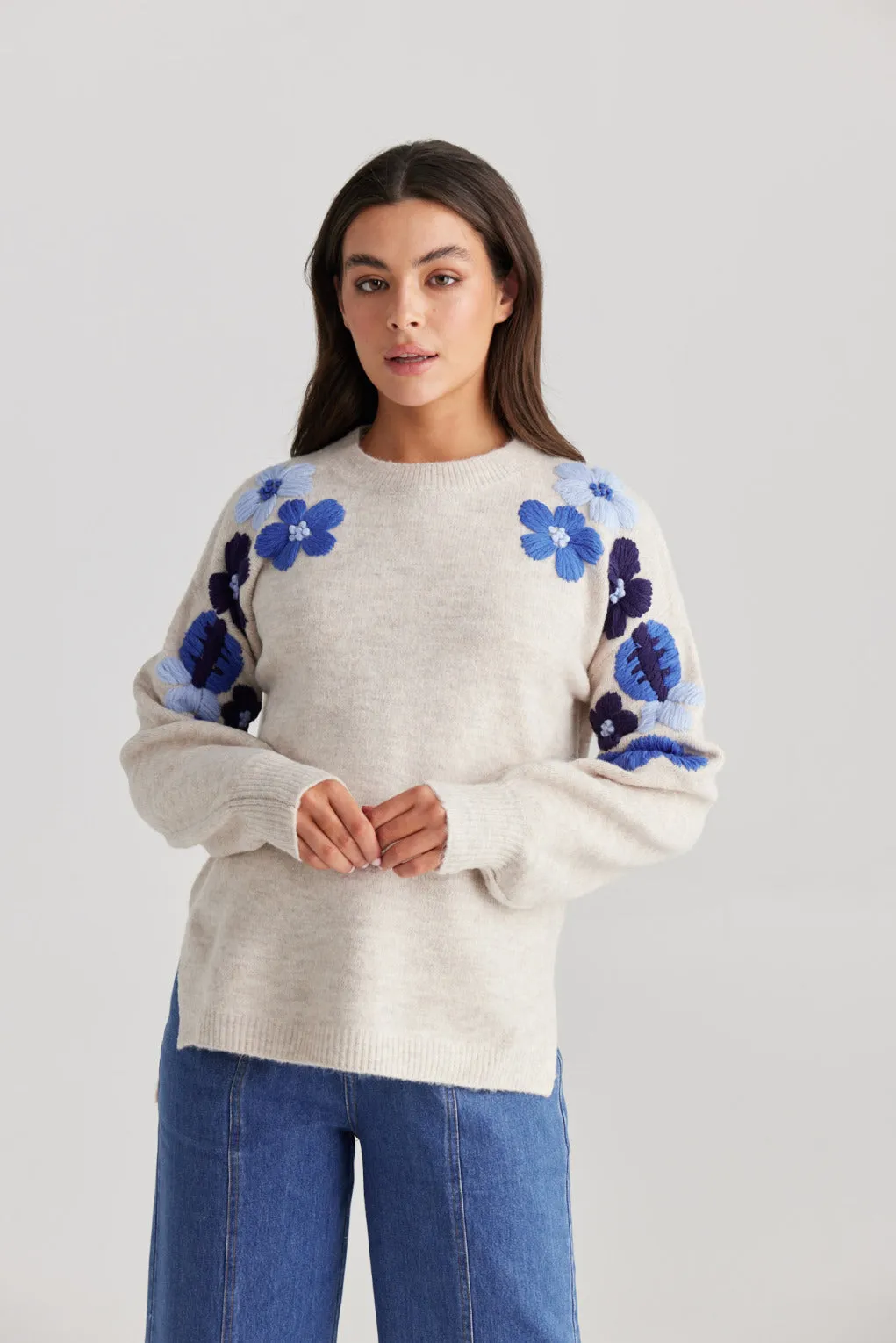 Fleur Knit (Blue Floral)