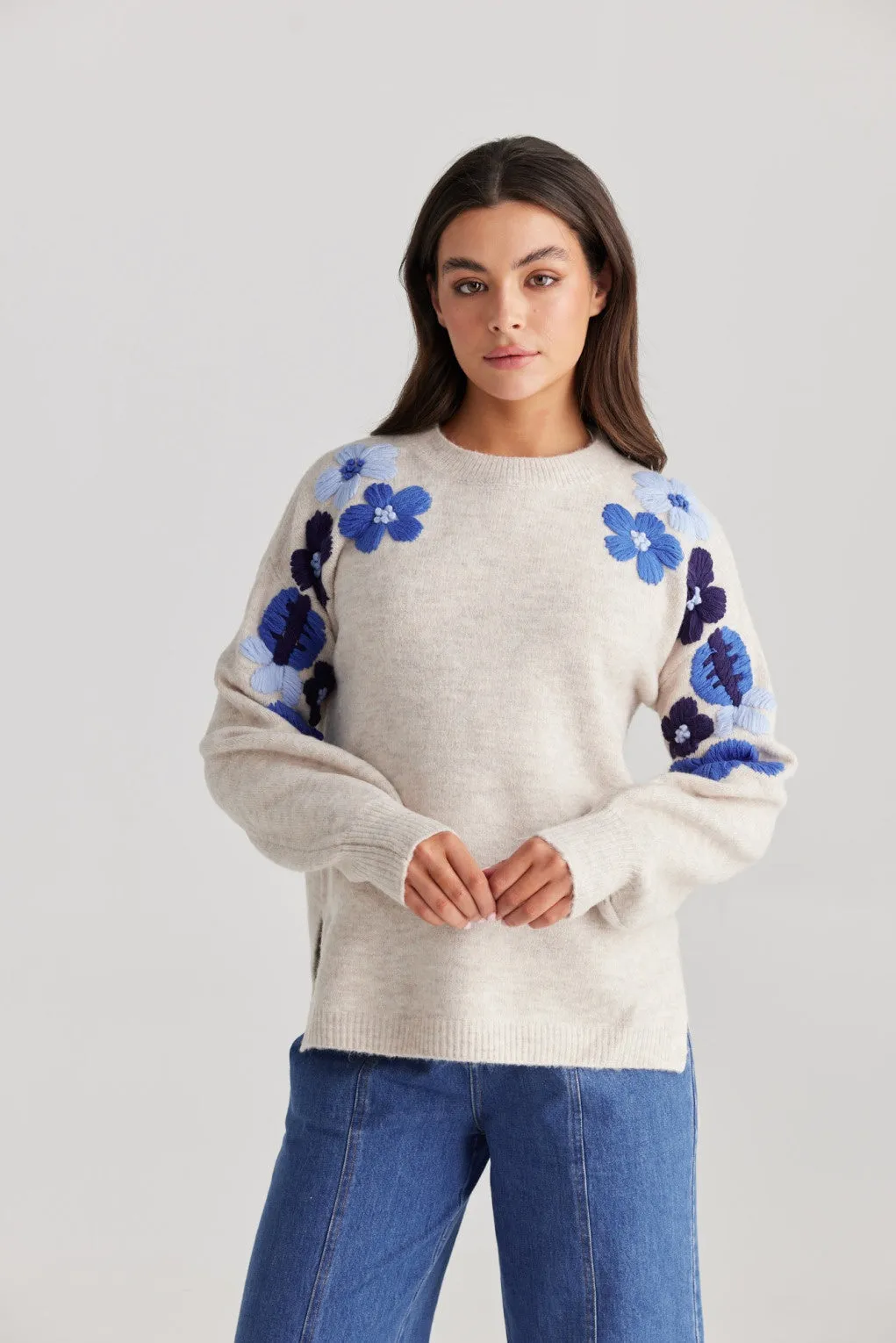 Fleur Knit (Blue Floral)