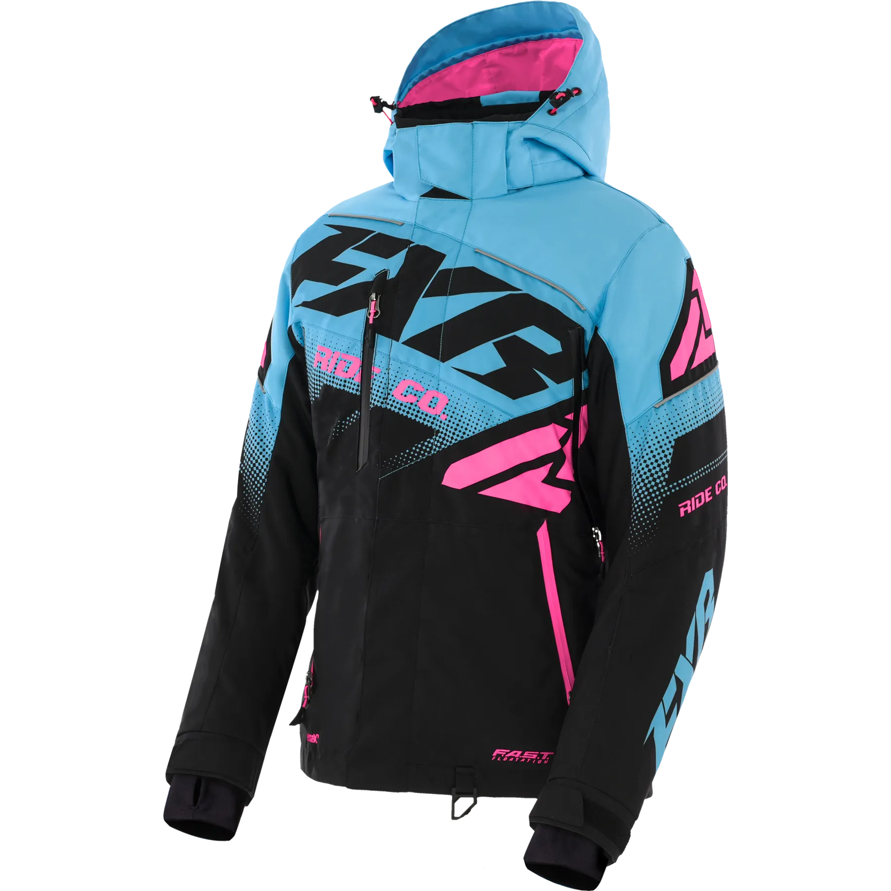 FXR Boost FX Womens Jacket Black/Sky Blue/Electric Pink