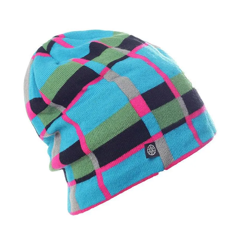 Geometric Patterns Plaid Knit Hat, Skull Cap or Beanie