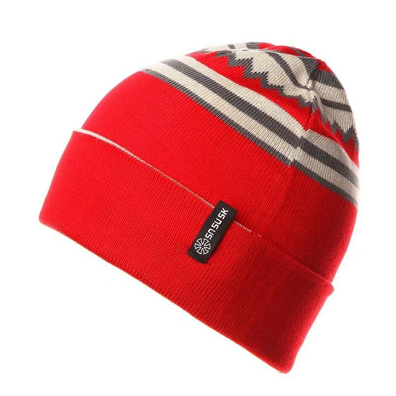 Geometric Patterns Plaid Knit Hat, Skull Cap or Beanie