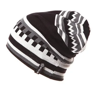 Geometric Patterns Plaid Knit Hat, Skull Cap or Beanie