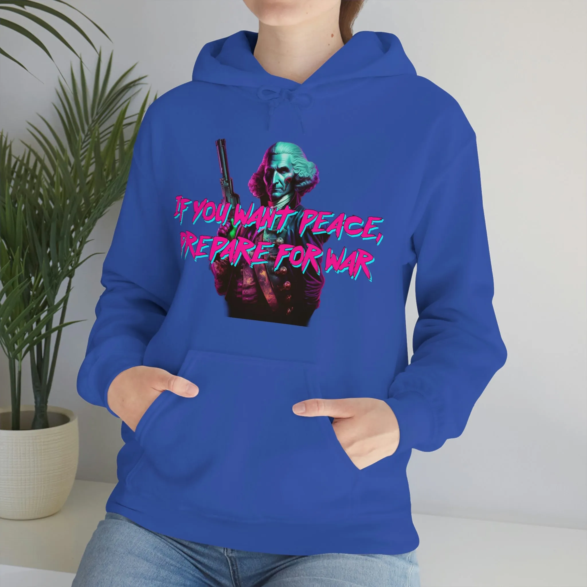 George Washington "Warrior" Synthwave Hooded Sweatshirt