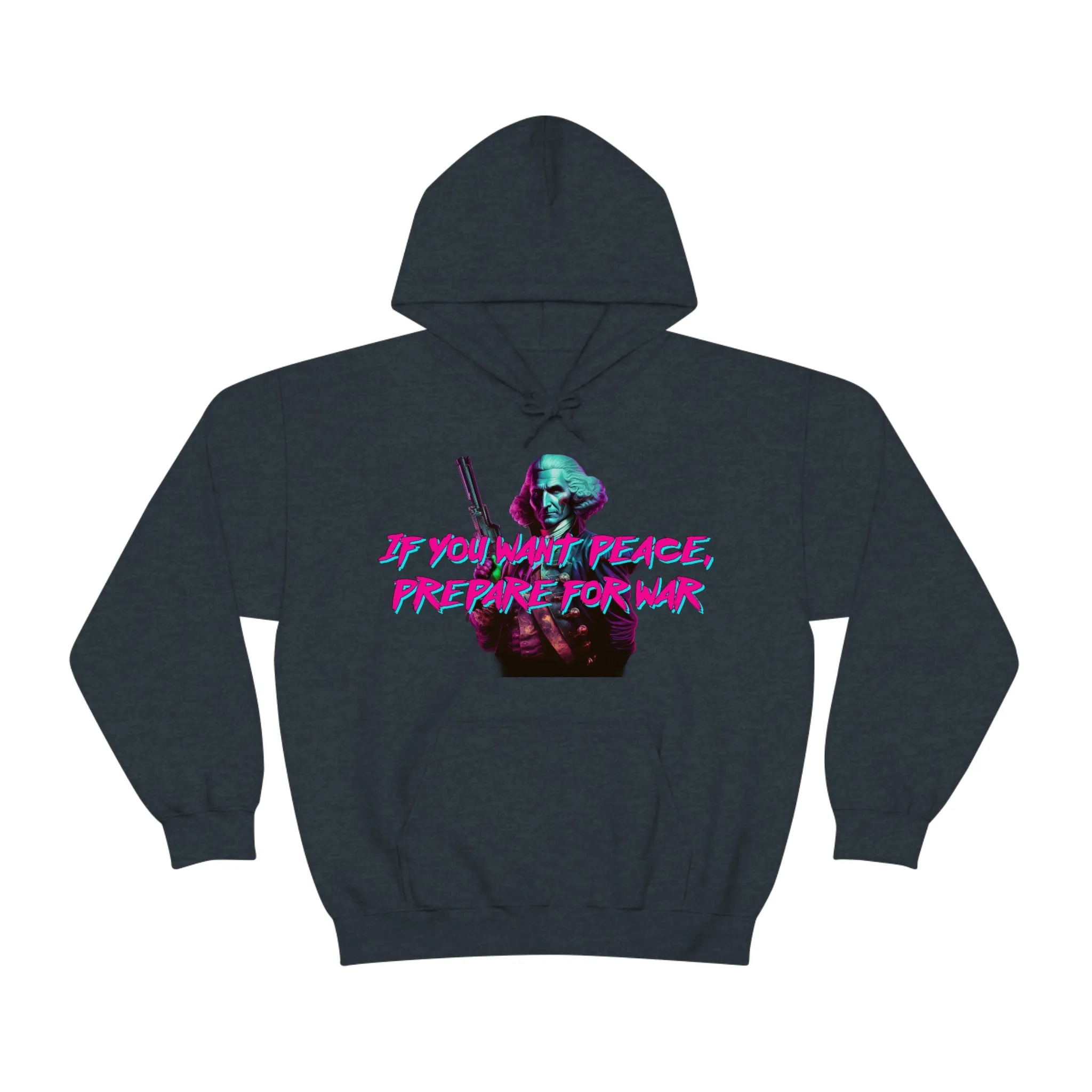 George Washington "Warrior" Synthwave Hooded Sweatshirt