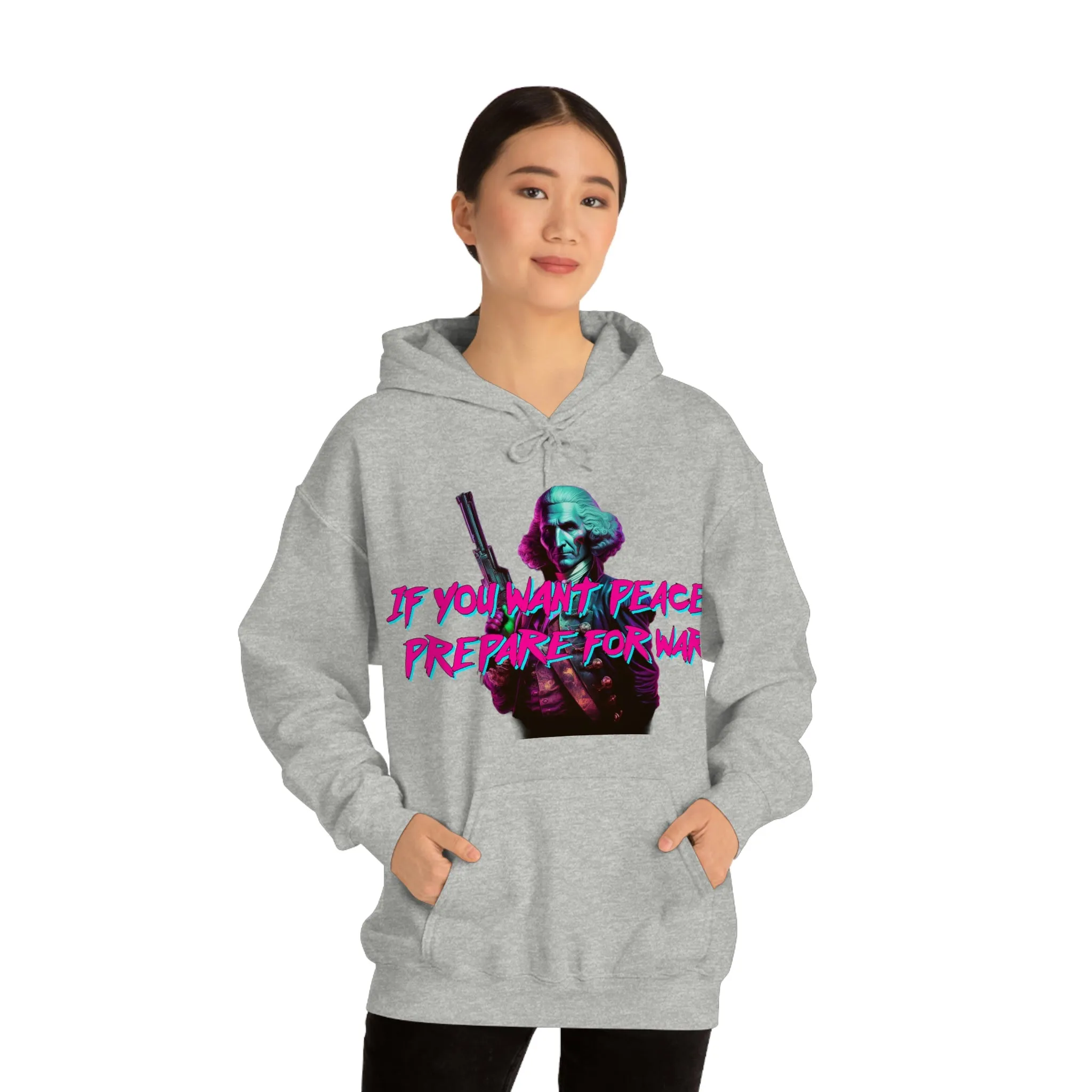 George Washington "Warrior" Synthwave Hooded Sweatshirt