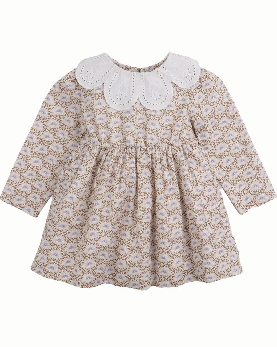 GINGERSNAPS Baby Embroidered Flower Collar Dress