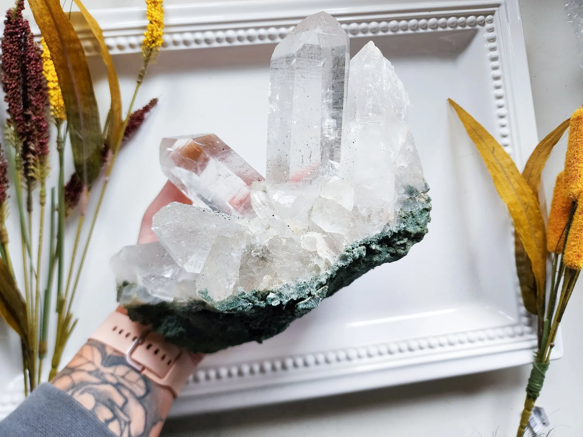 Himalayan Cathedral Quartz with Chlorite Rutile & Anatase || Rare