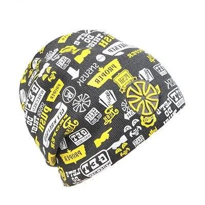 Hip-hop Knit Hat, Skullie or Beanie with Stickers and Patch