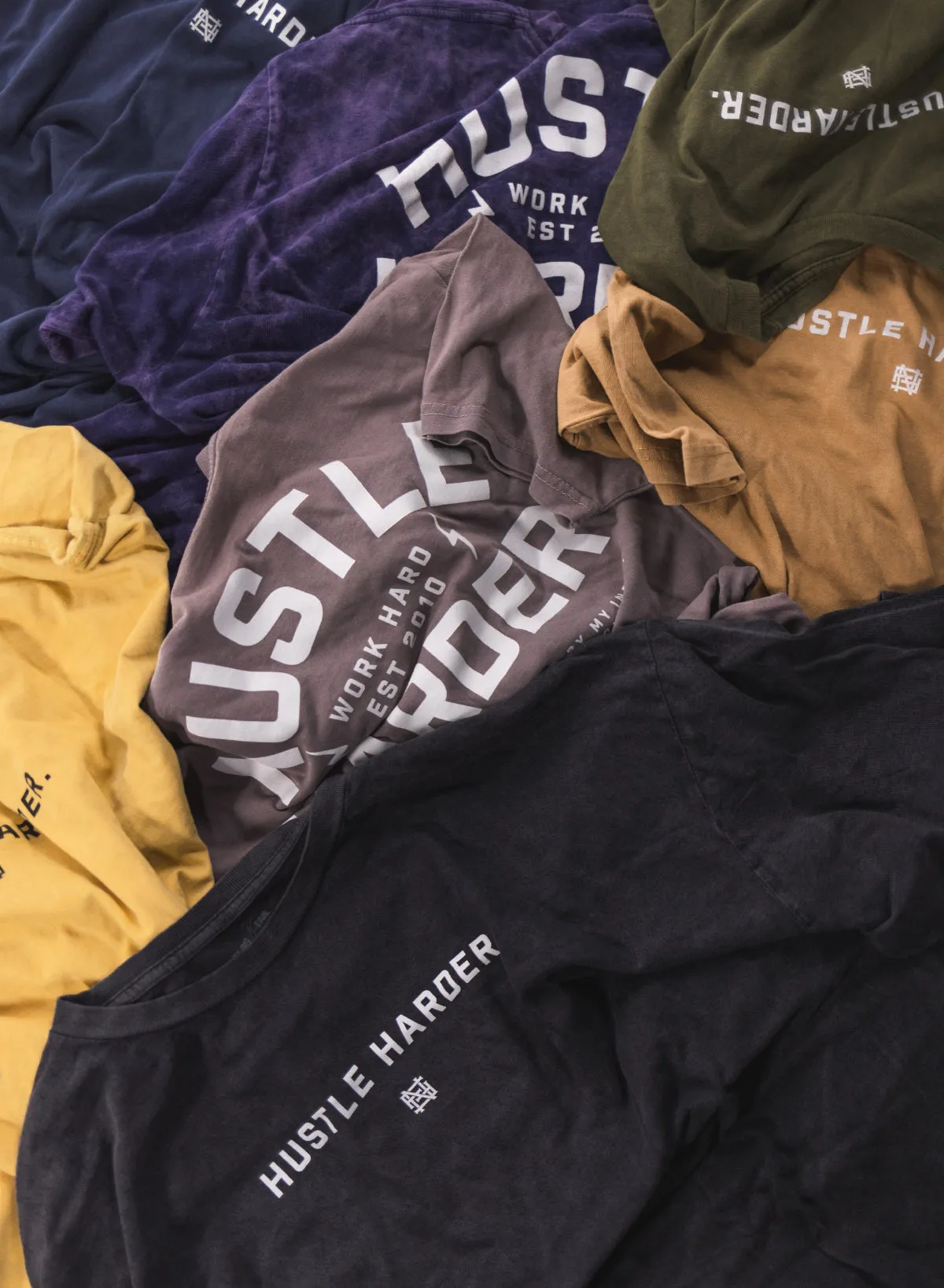 HUSTLE HARDER OVERSIZED TEE - NAVY