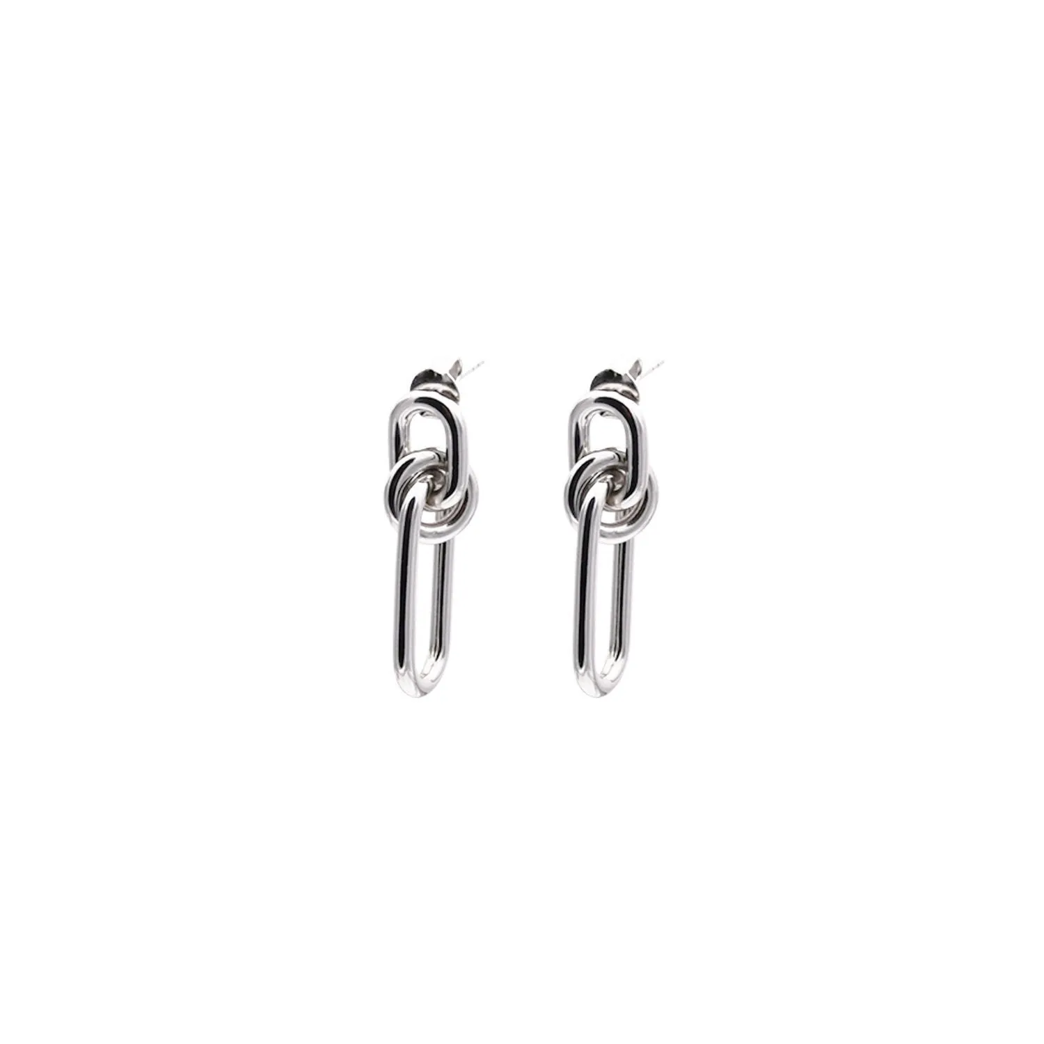 Intertwined Knot Wrap Rhodium Plated Sterling Silver Earrings