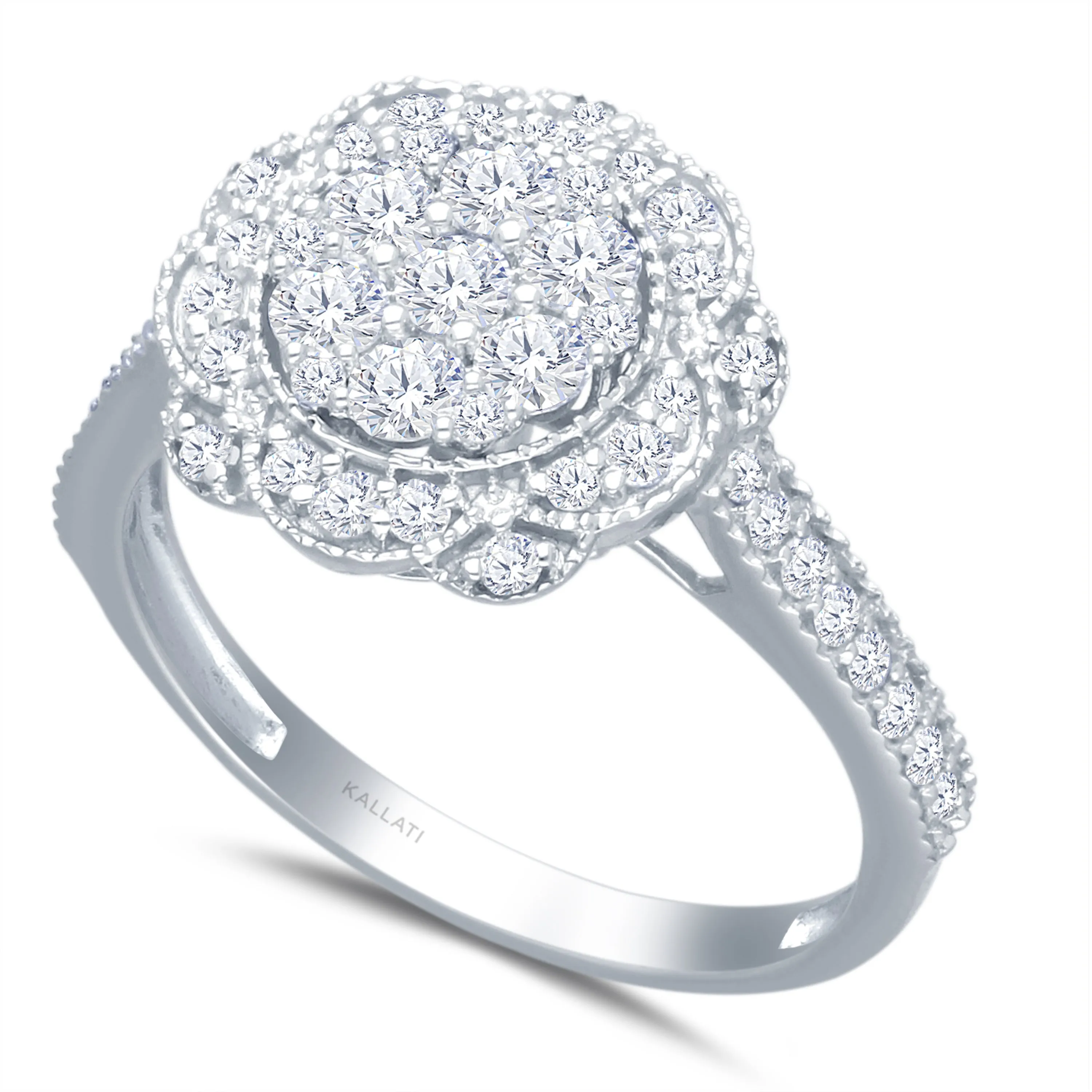 Kallati Eternal Diamond Engagement Ring in 14K White Gold