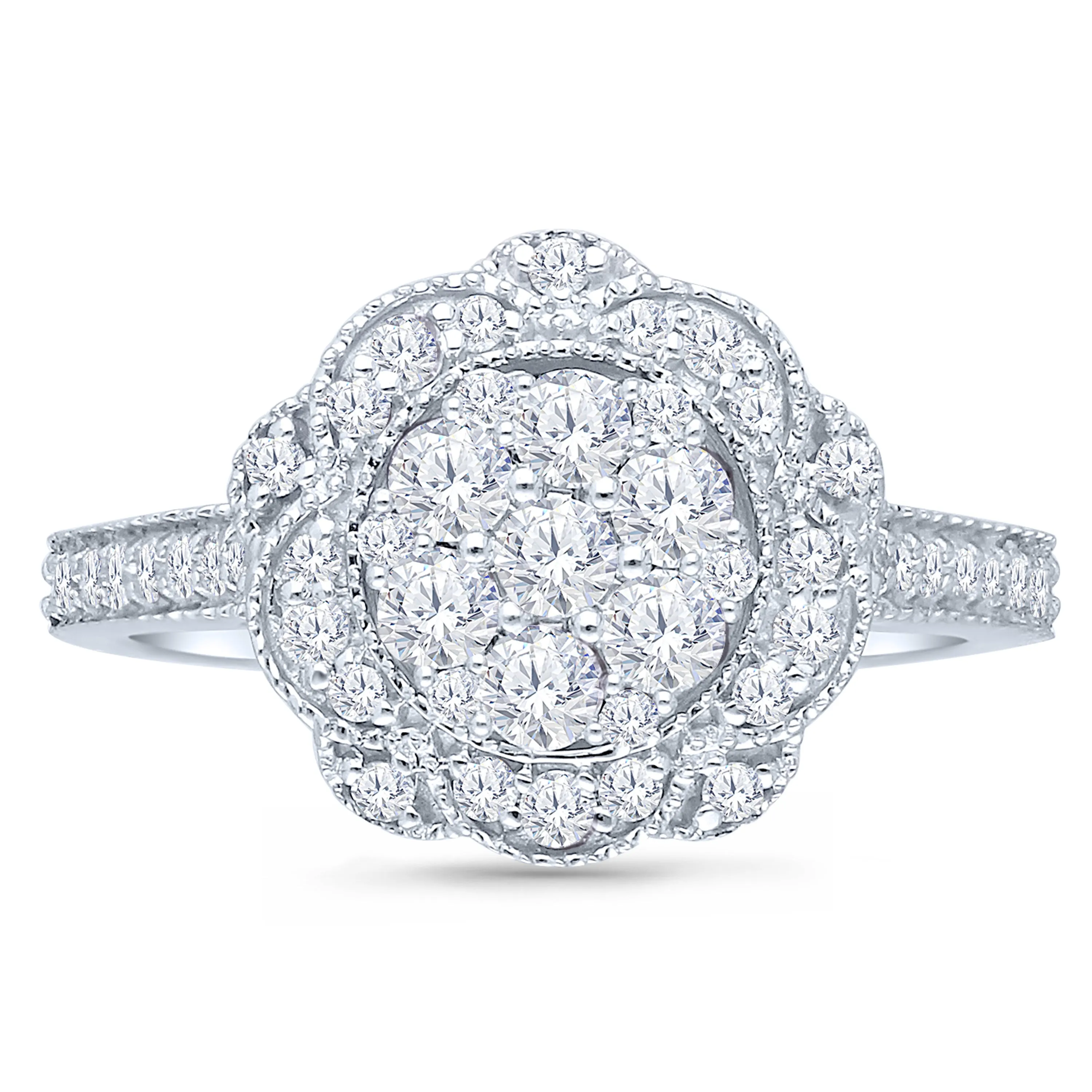 Kallati Eternal Diamond Engagement Ring in 14K White Gold