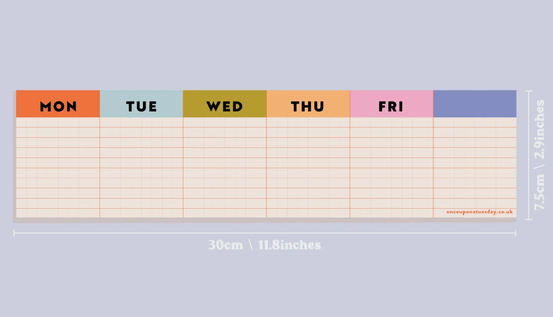 Keyboard Weekly Planner Pad | Colourful Grid