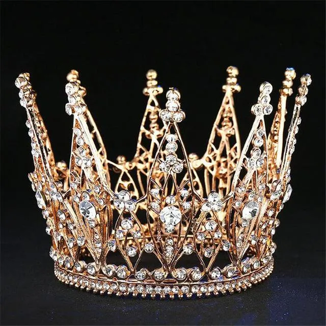 King & Queen Tiara Rhinestones Crown for Wedding or Prom