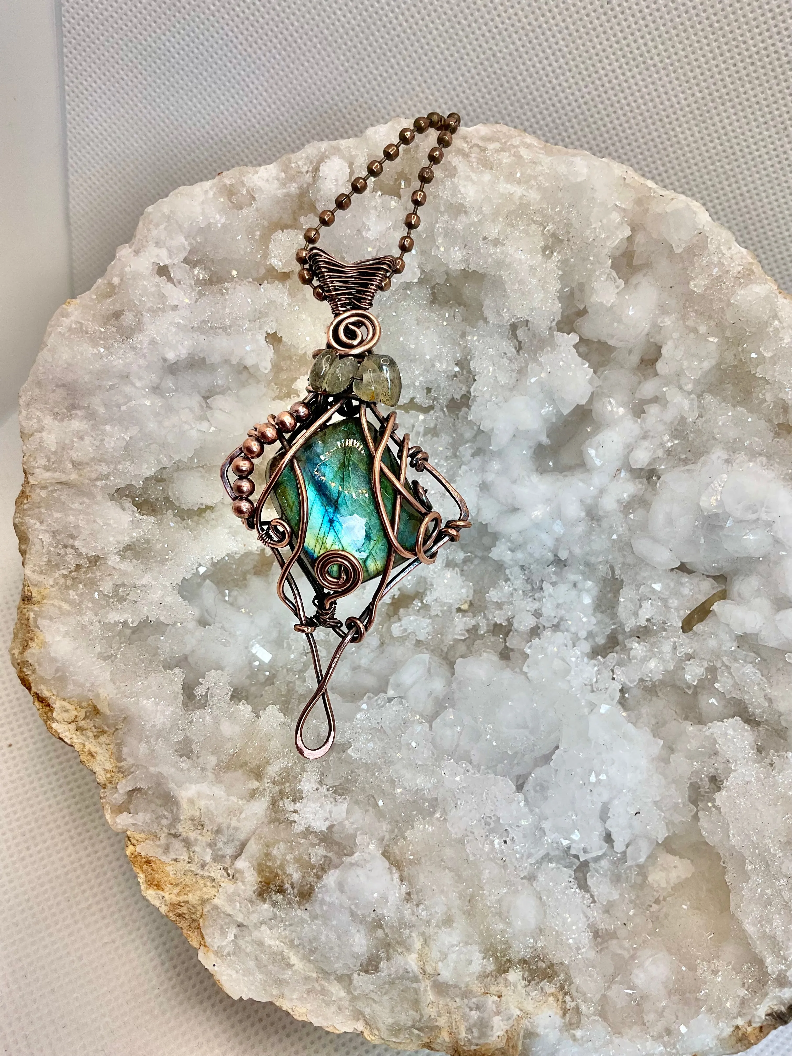 Labradorite Wire Wrapped Pendant