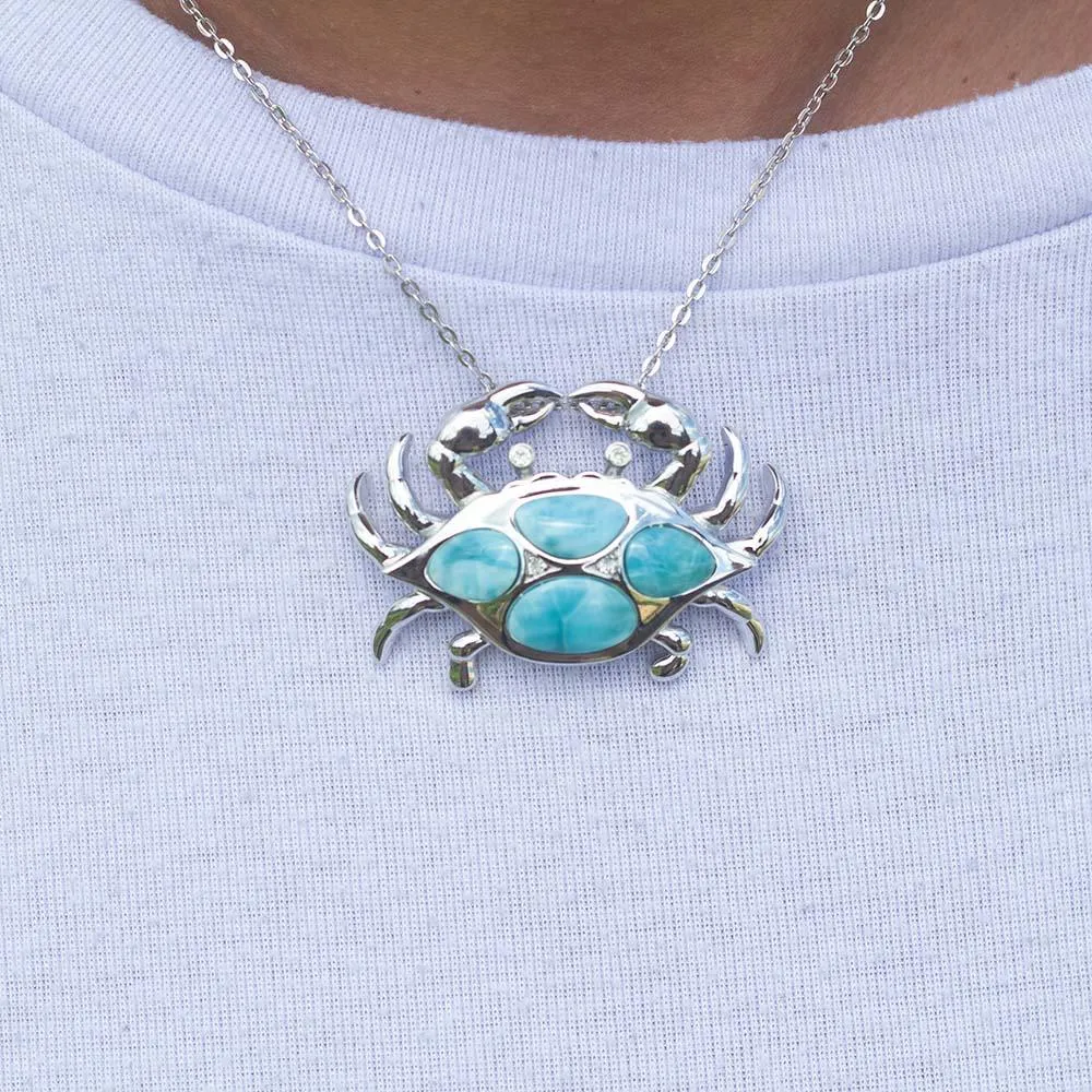 Larimar Mighty Crab Pendant