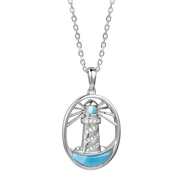 Larimar Shining Lighthouse Pendant