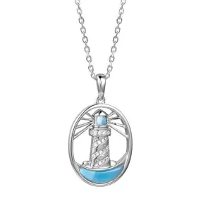 Larimar Shining Lighthouse Pendant