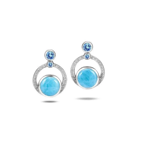 Larimar Solar Eclipse Earrings