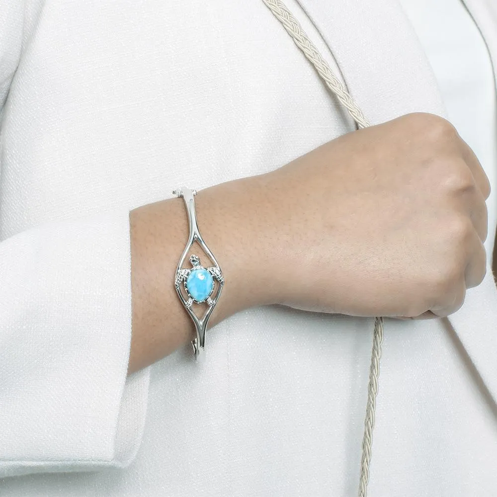 Larimar Swimming Honu Bangle