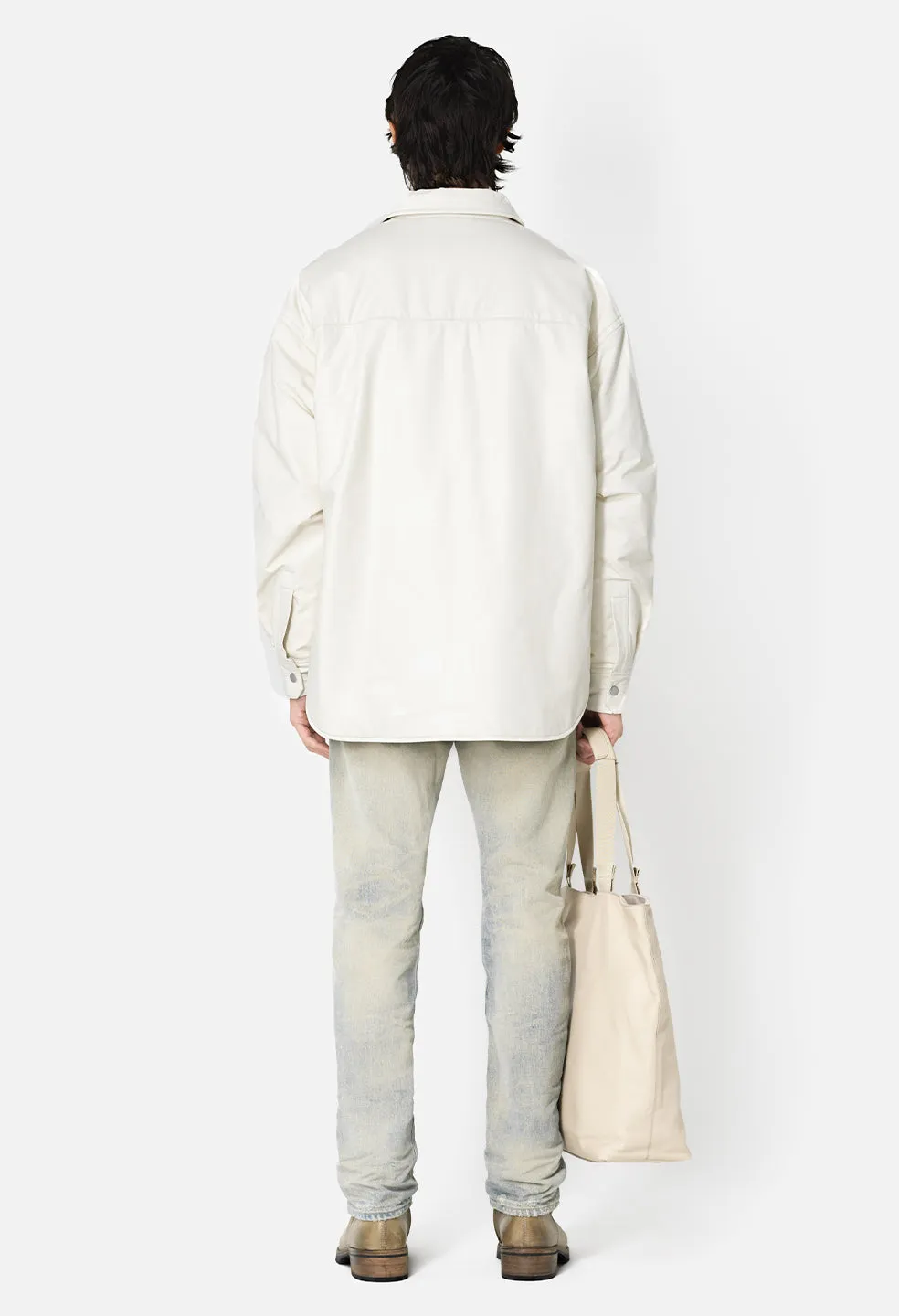 Leather Scout Overshirt / Ivory