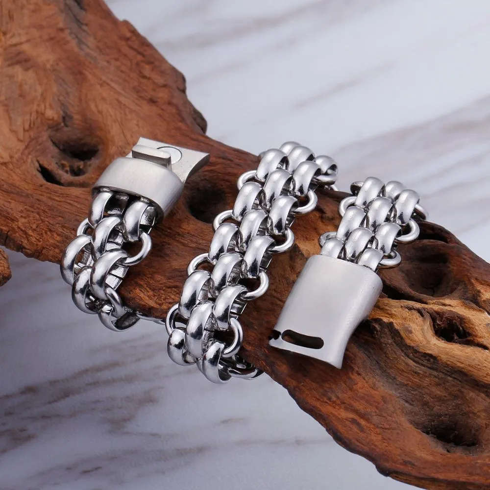 Link Chain with Magnetic Clasp Stainless Steel Fashion Bracelet