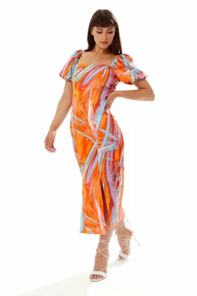 Liquorish Abstract Print Midi Dress