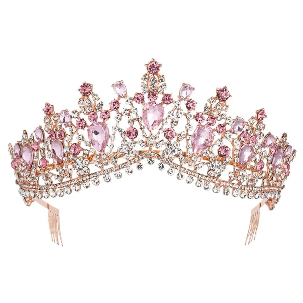 Luxury 8 Color Tiara Crown with Zircon Crystals for Women