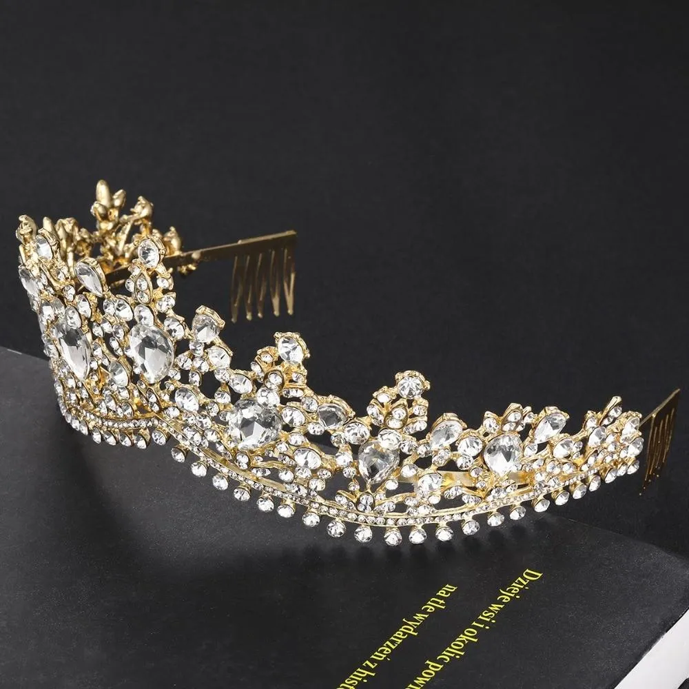 Luxury 8 Color Tiara Crown with Zircon Crystals for Women