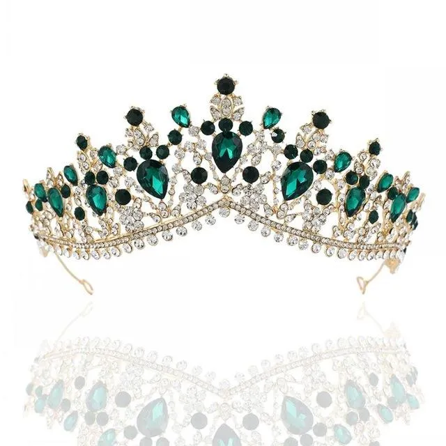 Luxury 8 Color Tiara Crown with Zircon Crystals for Women