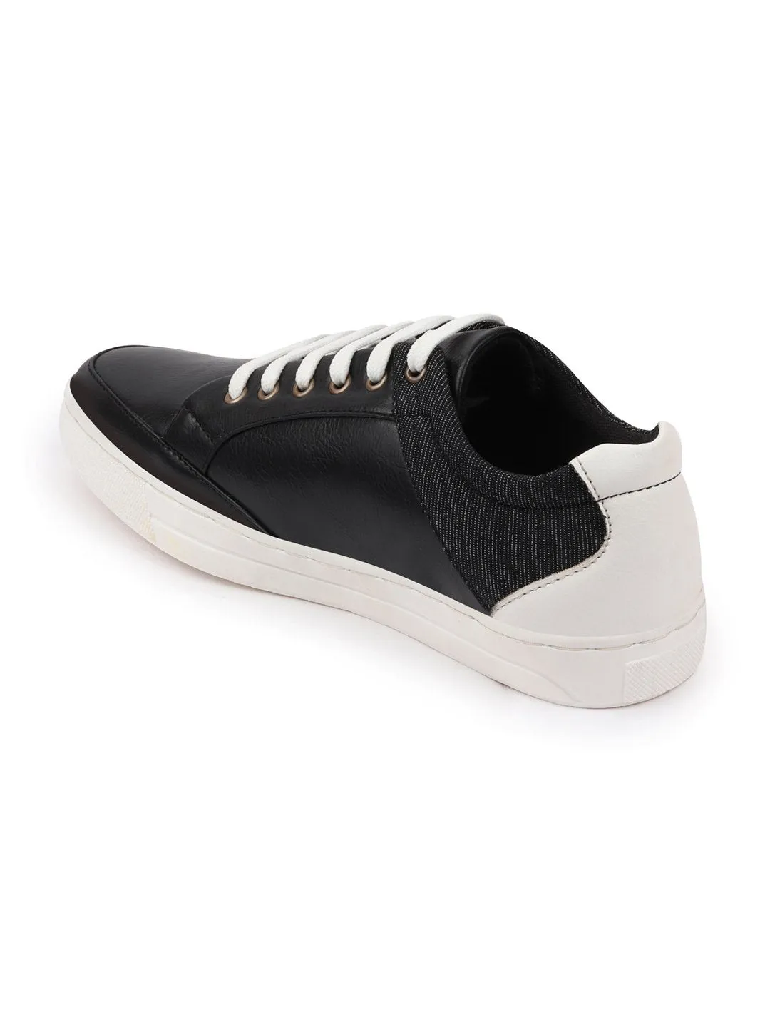 Men Black Classic Lace Up Sneakers