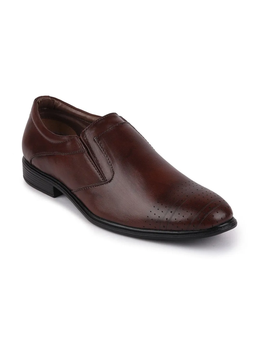 Men Brown Formal Slip-On Shoes