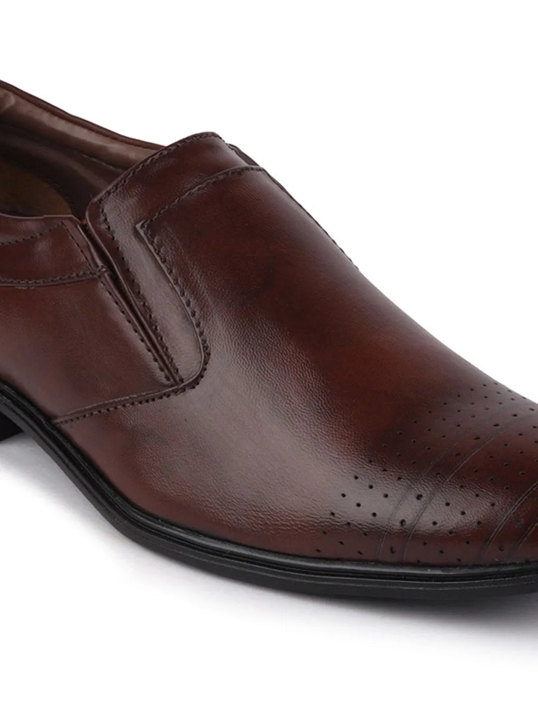 Men Brown Formal Slip-On Shoes