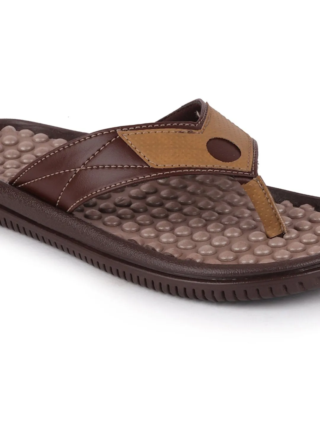 Men Brown/Camel Casual Slip-On Slippers