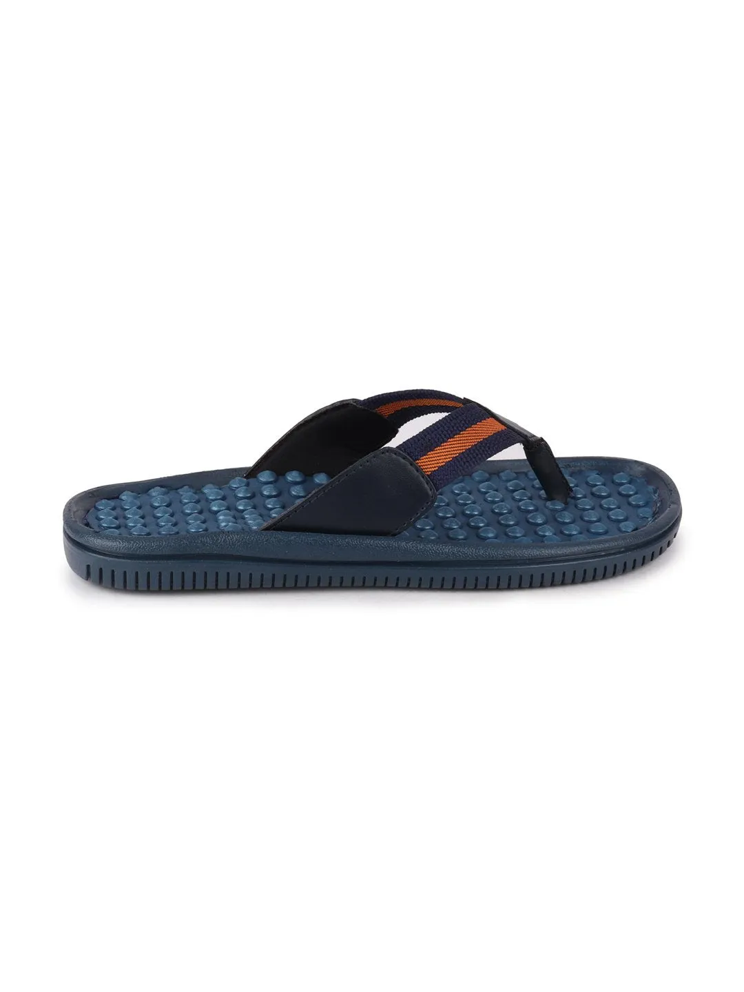 Men Navy Blue Casual Slip-On Slippers