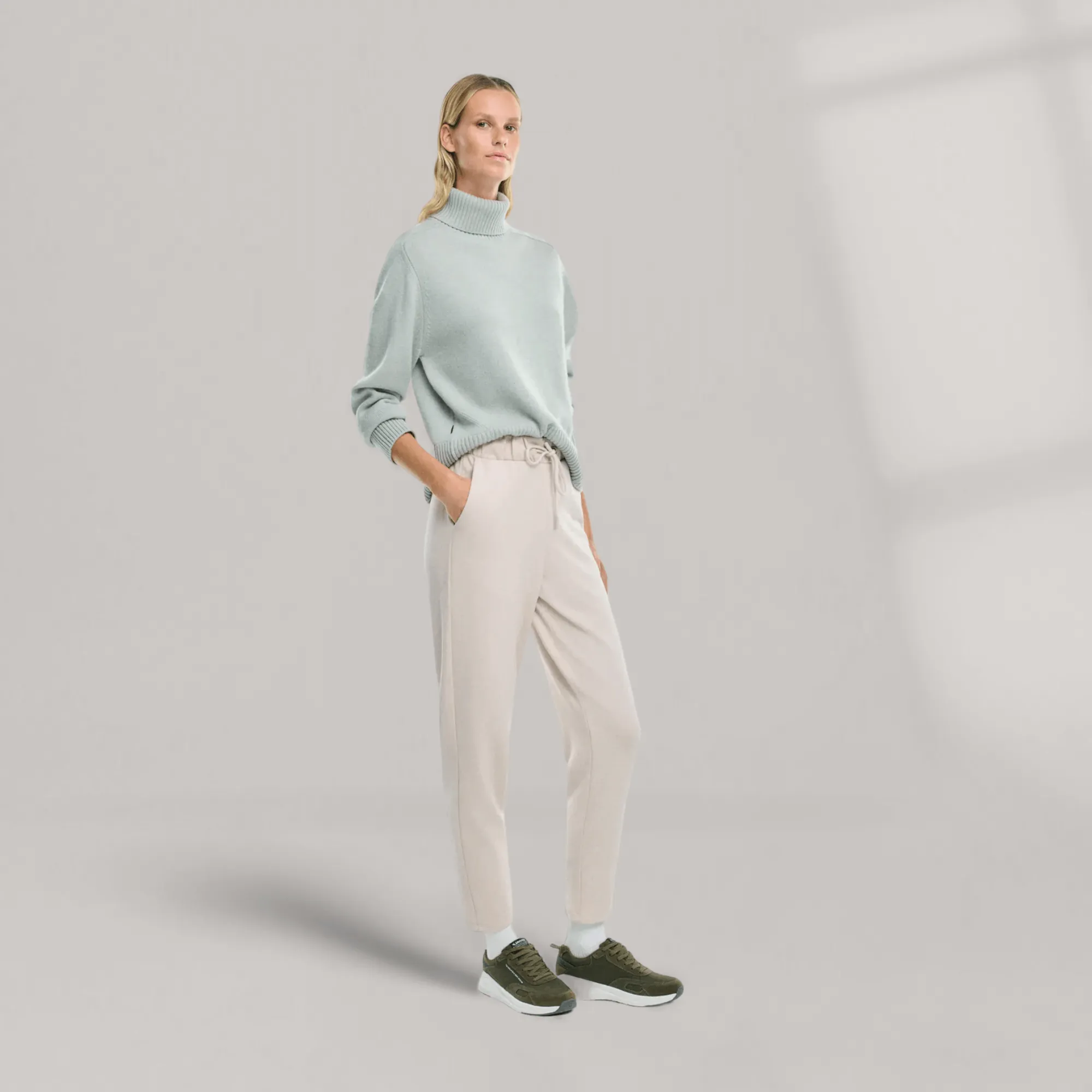 Mills Trousers - High Waisted Sweatpants  | Washed Stone