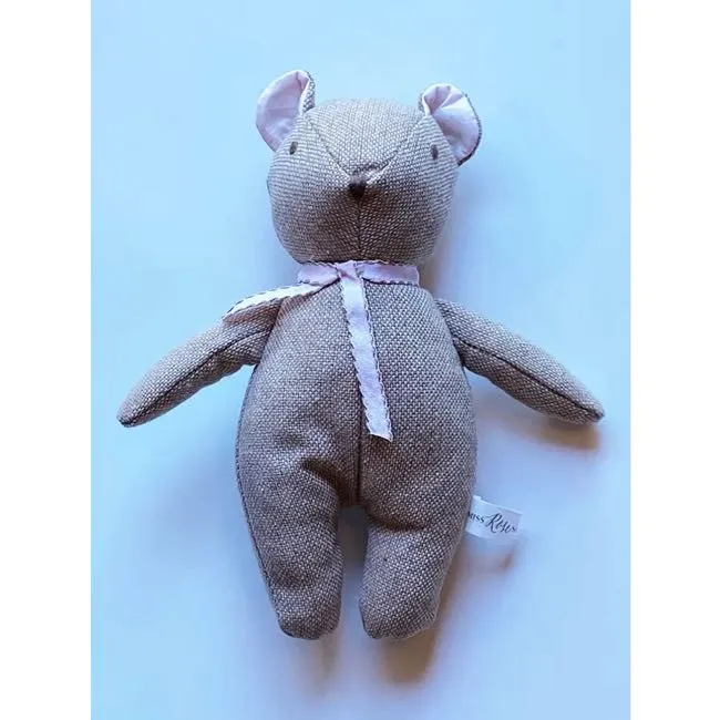 Miss Rose Sister Violet Tweed Bear in Pink