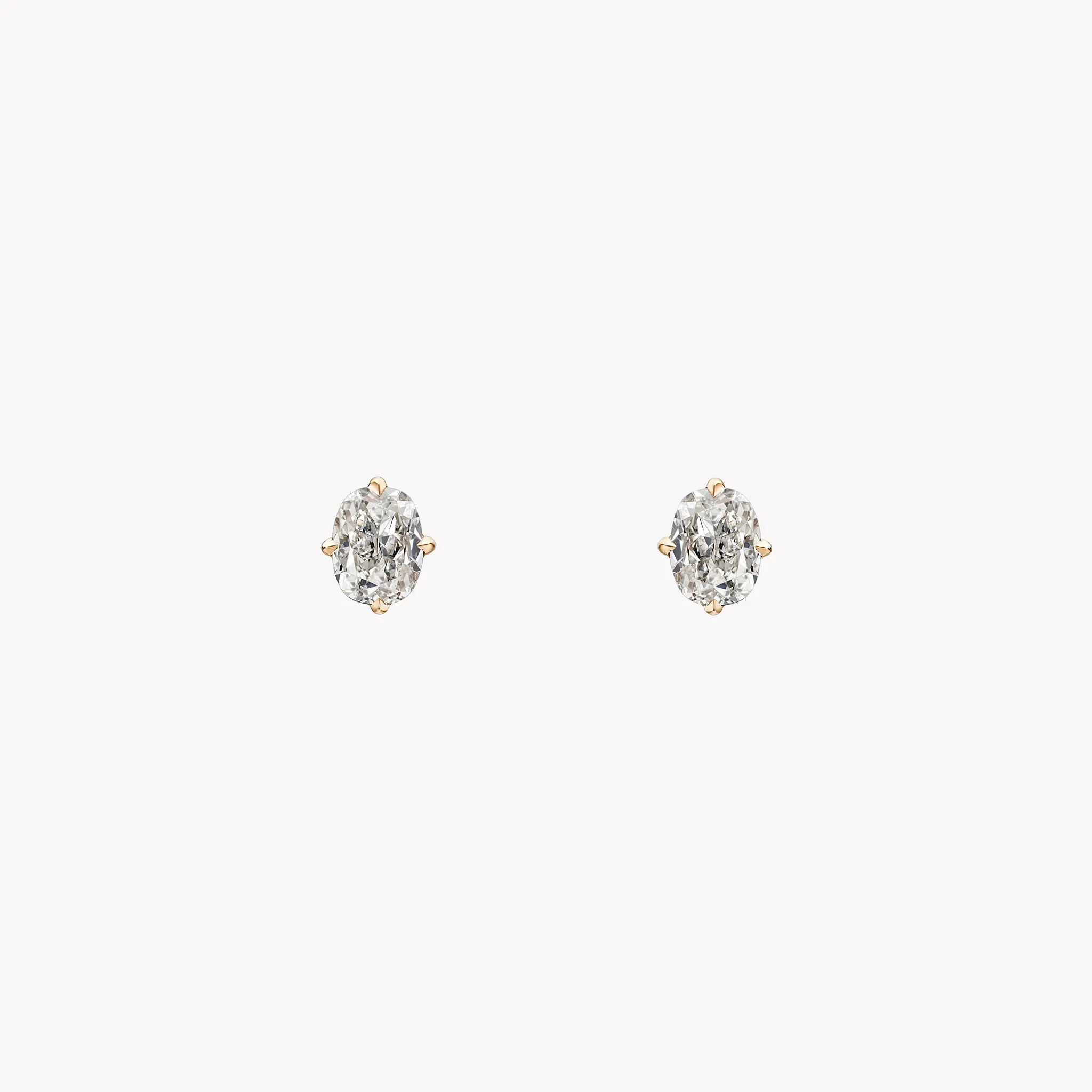 Modern Antique Cut Cushion Diamond Studs