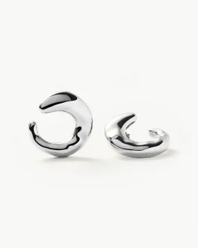 Molten Large Open Stud Earrings | Silver Plated