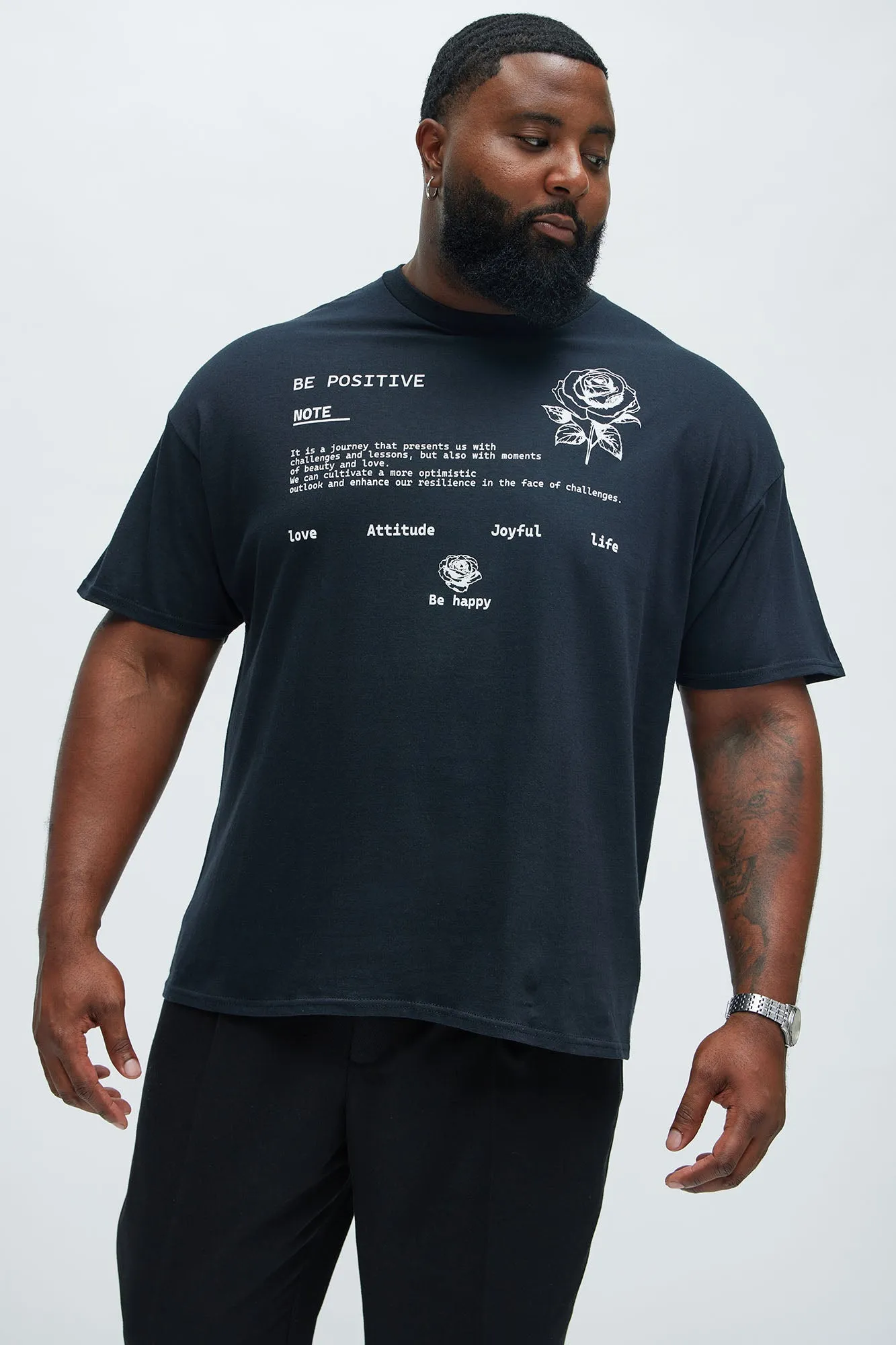 Motto Of Life Short Sleeve Tee - Black