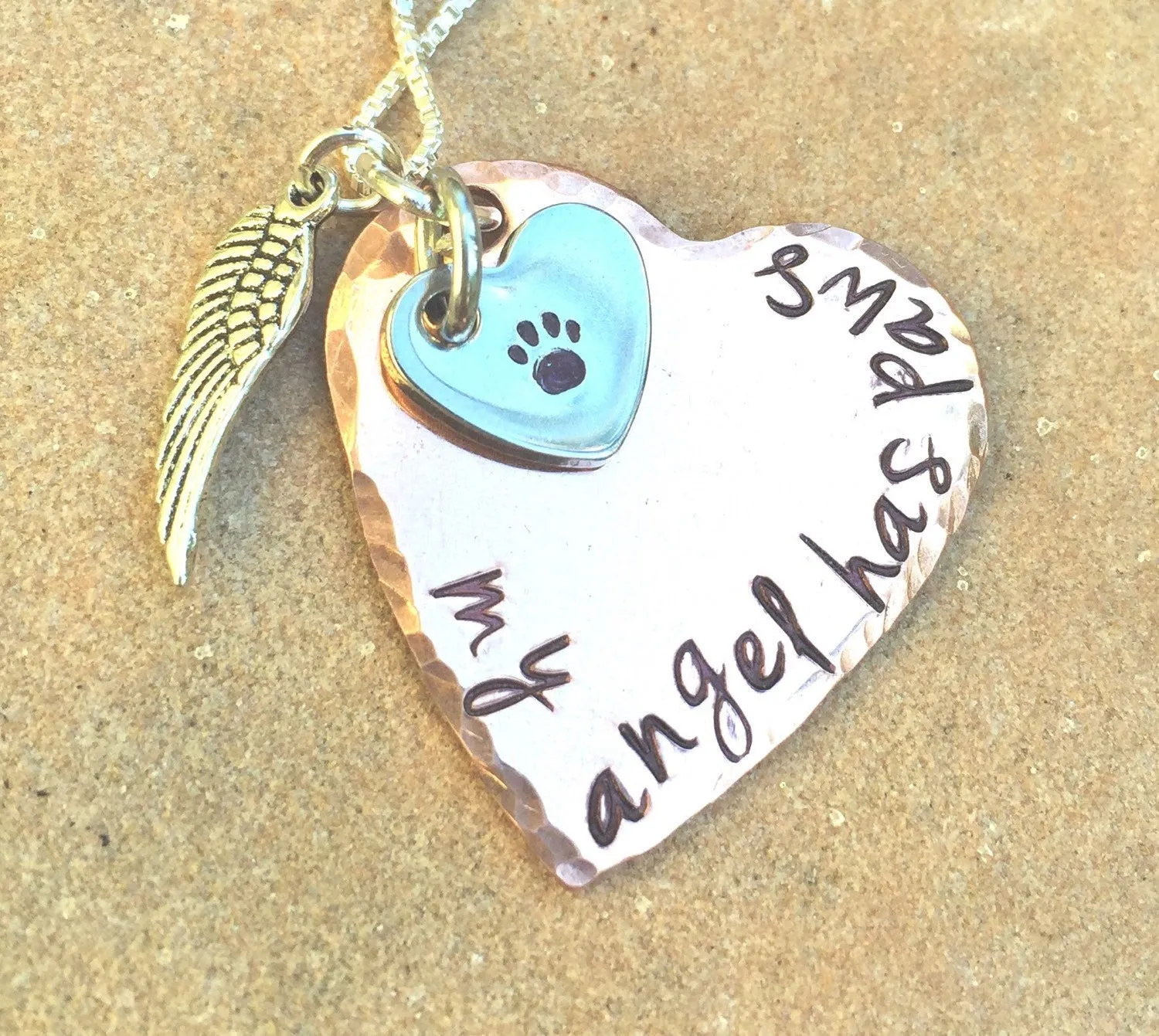 My Angel Has Paws, Pet Memorial, Furever in my heart Necklace, miss my pet, sympathy pet gift, natashaaloha