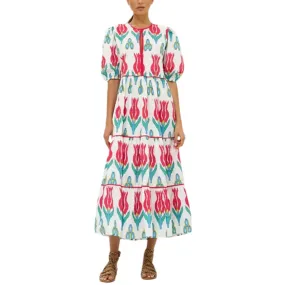 Oliphant Puff Sleeve Maxi - Sumba/Red