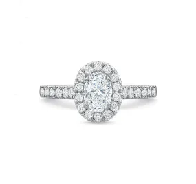 Oval Halo Engagement Ring 1.25tw