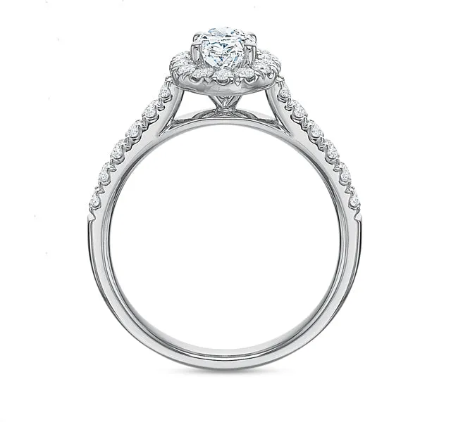 Oval Halo Engagement Ring 1.25tw