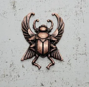 Oxidized Copper Scarab Stamping x 1- 2935COFF