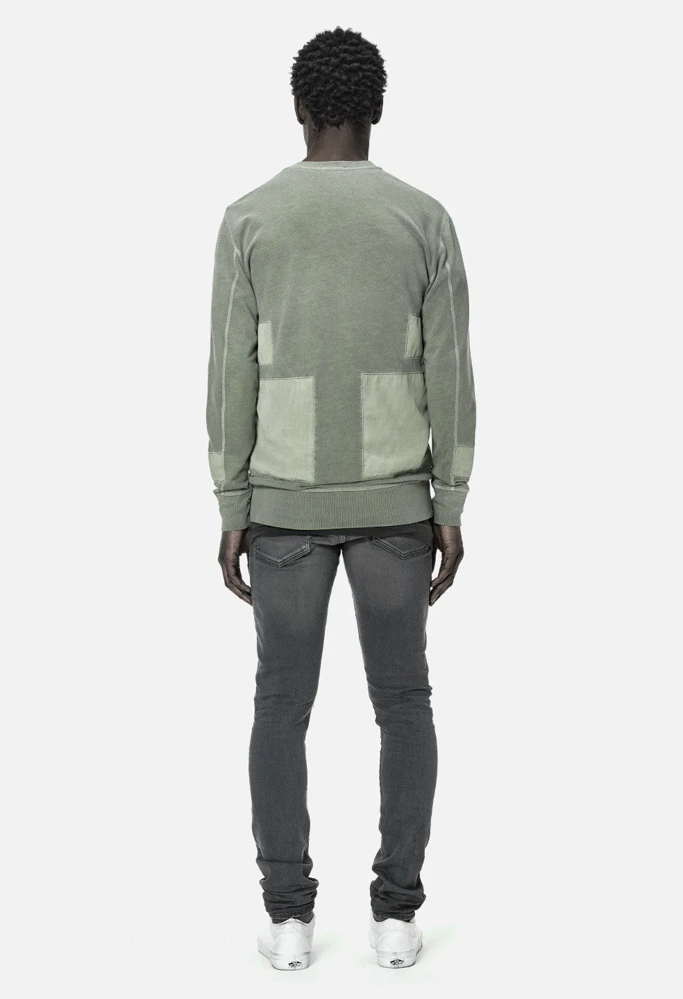 Paneled LS Crew / Olive