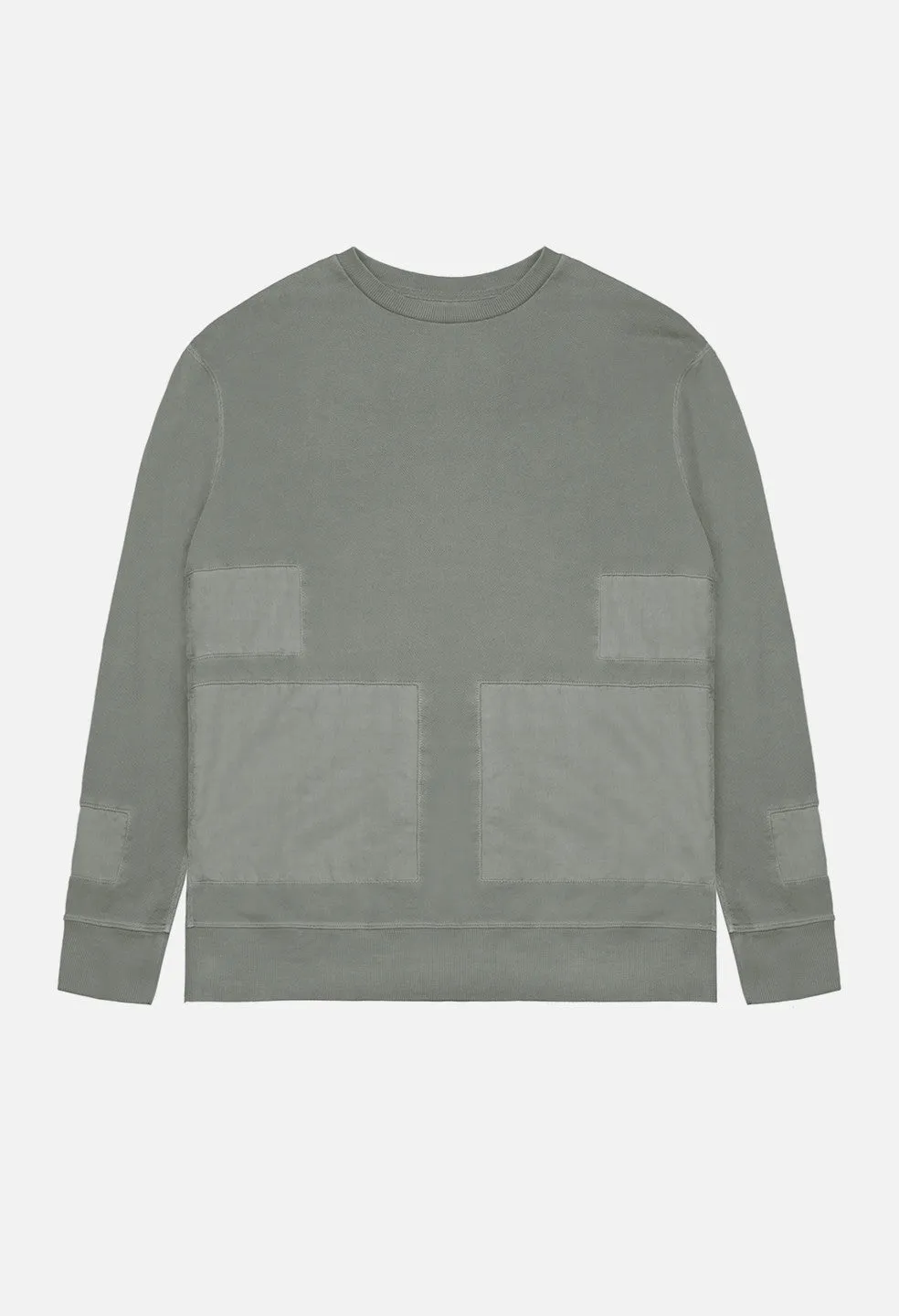 Paneled LS Crew / Olive