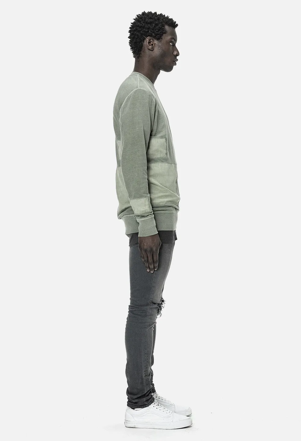 Paneled LS Crew / Olive