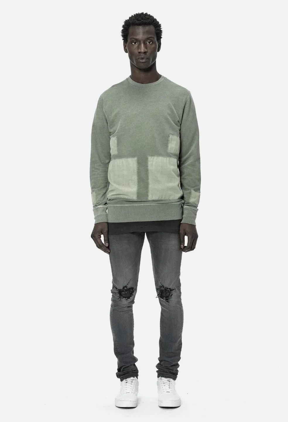 Paneled LS Crew / Olive