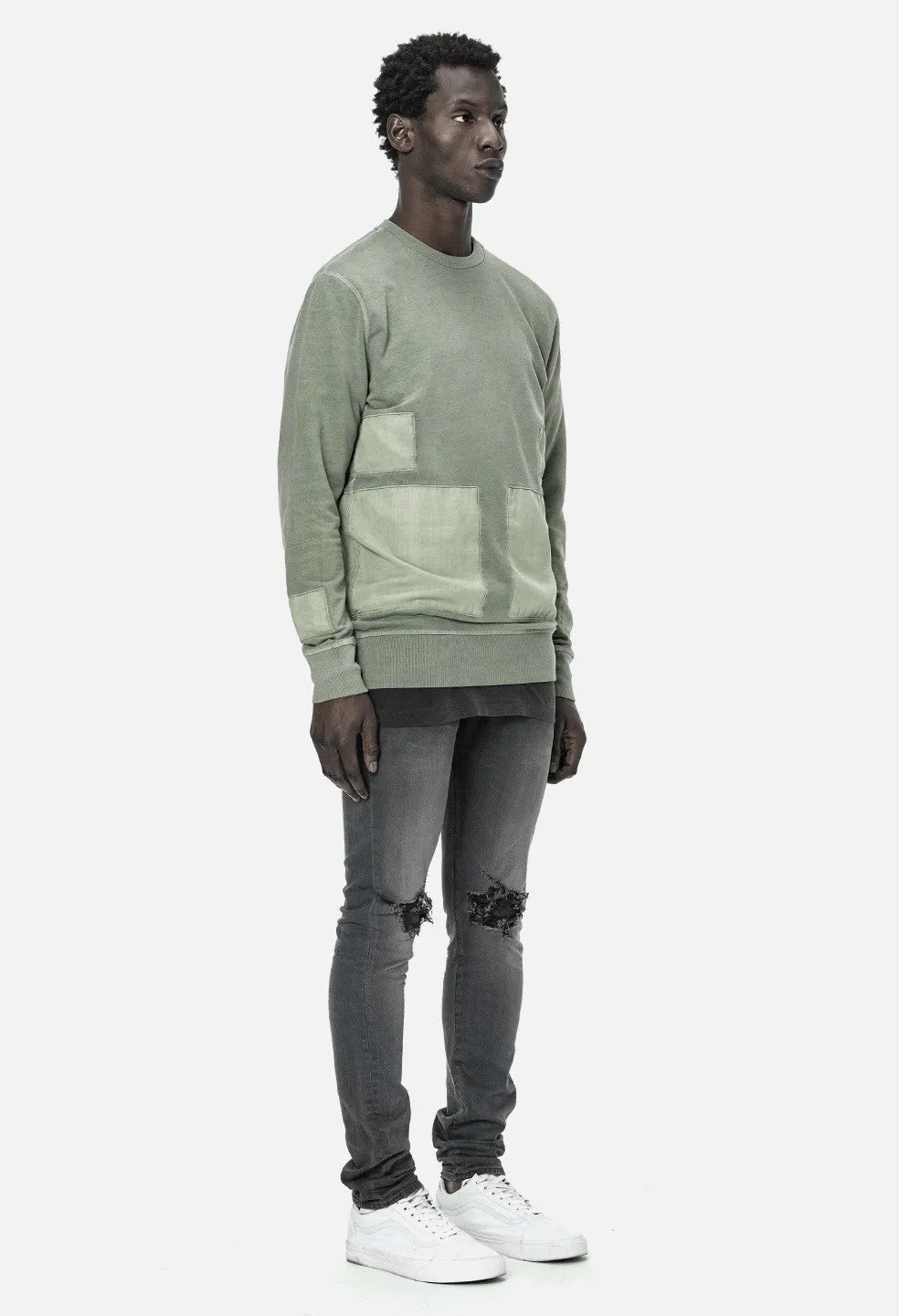 Paneled LS Crew / Olive